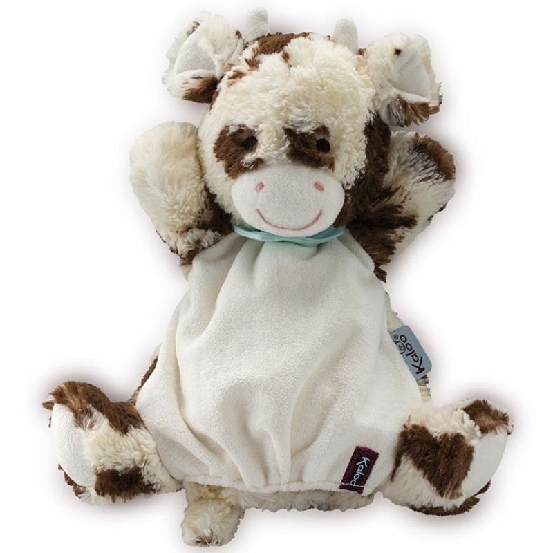  les amis milky the cow baby conforter puppet white brown 